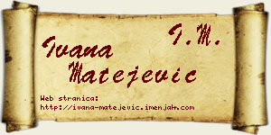 Ivana Matejević vizit kartica